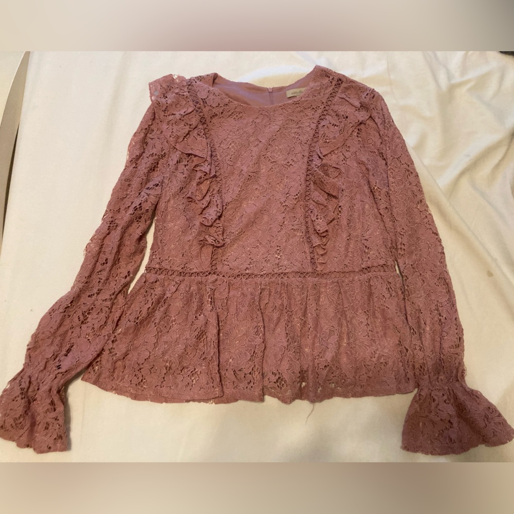 Wonderly Pink Lace Peplum Top